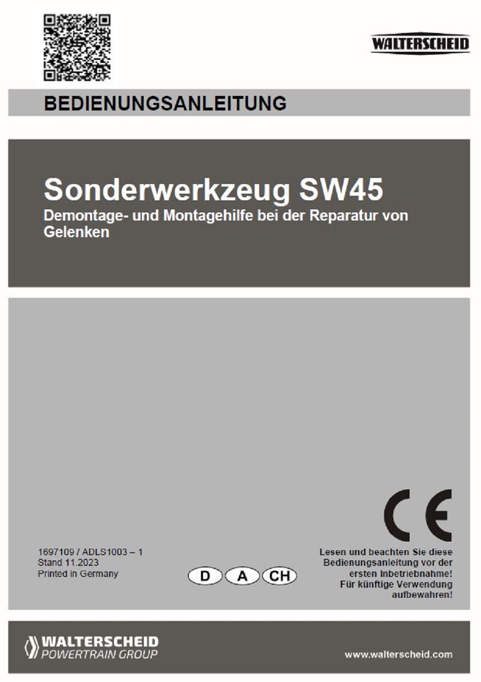 Bedienungsanleitung Sonderwerkzeug SW45