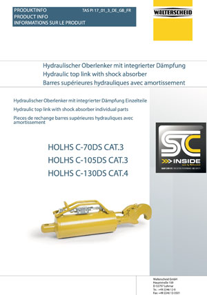 Hydraulic top link with integrated shock absorber spare parts
