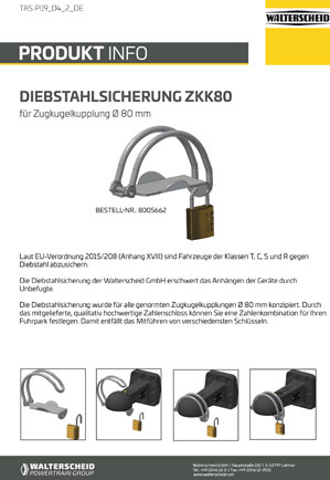 User manual anti theft device ZKK80