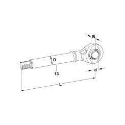 1204295 La Spare parts HOLKS C-120 Cat. 4|3 Walterscheid® Piston rod+head HOL-C120 CAT.3S - 1204295