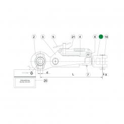 1205504 La Fork rods Walterscheid® Yoke rod SST 25.6 - 1205504