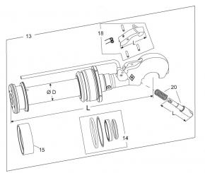 1207342 La Hydraulic Top links Walterscheid® Piston rod Set HOL-C105DS CAT.3S - 1207342