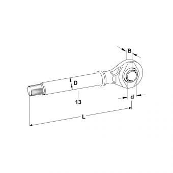 1204296 La Spare parts HOLKS C-120 Cat. 4|3 Walterscheid® Piston rod+head HOL-C120 CAT.3S - 1204296