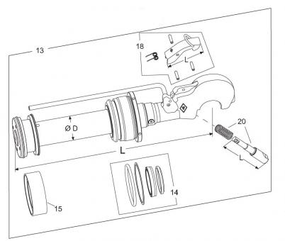 1207342 La Walterscheid® Piston rod Set HOL-C105DS CAT.3S - 1207342