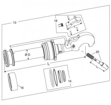1207344 La Walterscheid® Tige de piston C-130DC Cat.4 - 1207344